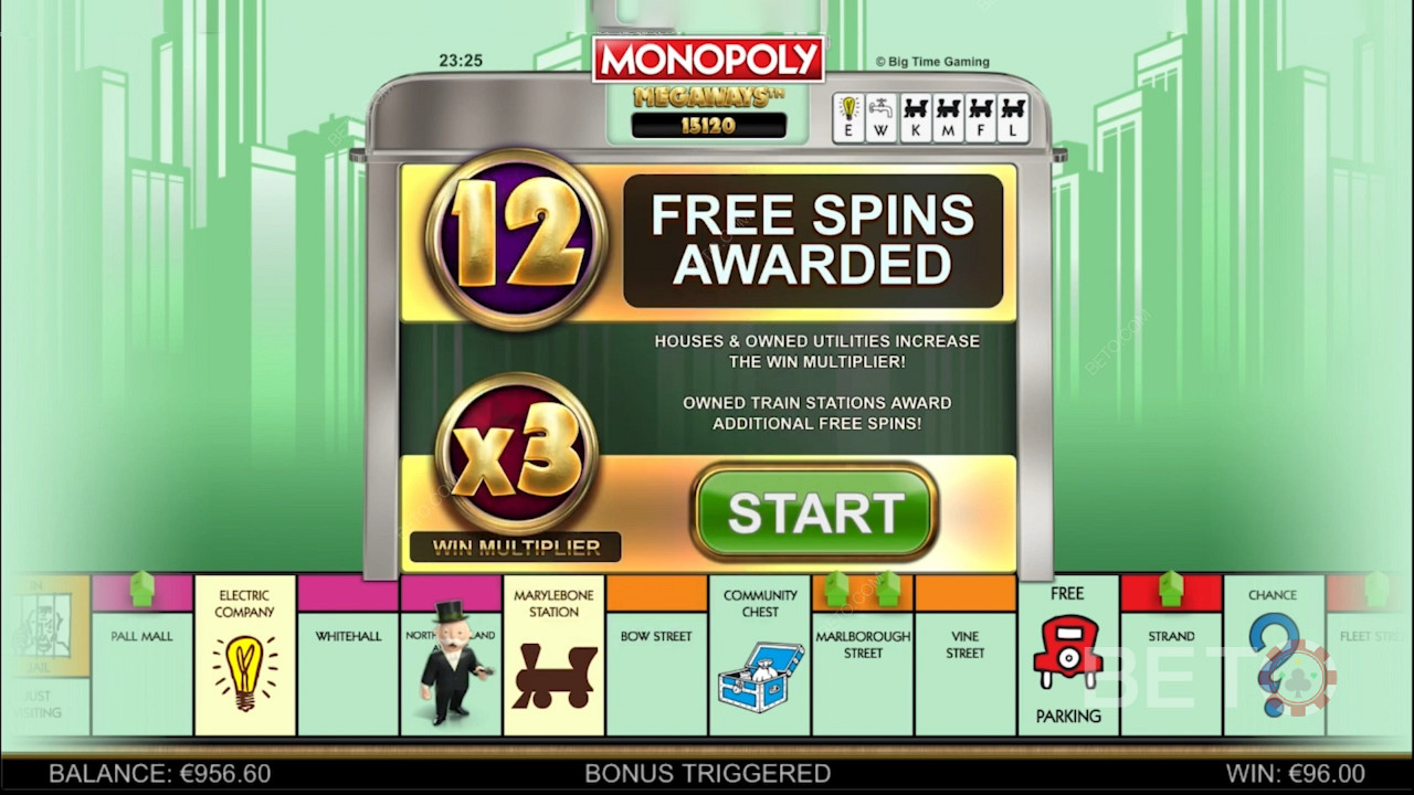Free Spins-funksjonen og andre Boosters i Monopoly Megaways