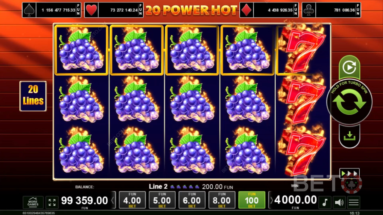 20 Power Hot Anmeldelse av BETO Slots