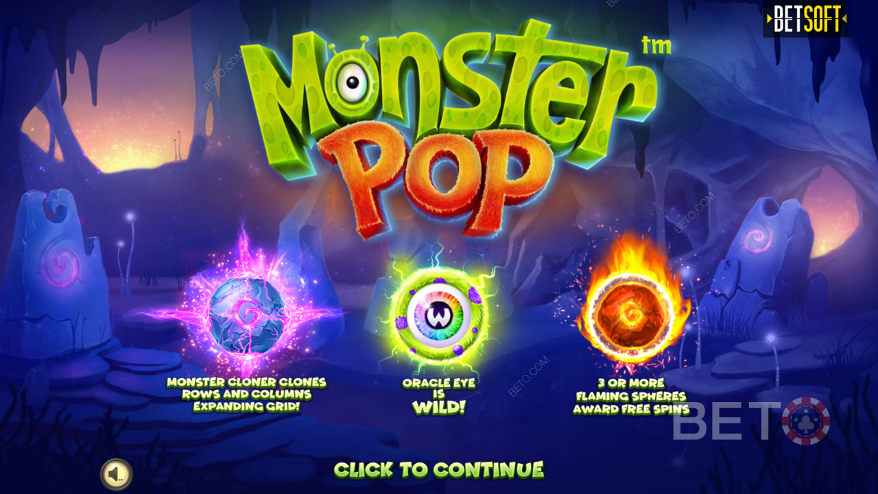 Nyt nyskapende bonusfunksjoner i Monster Pop -videoautomaten