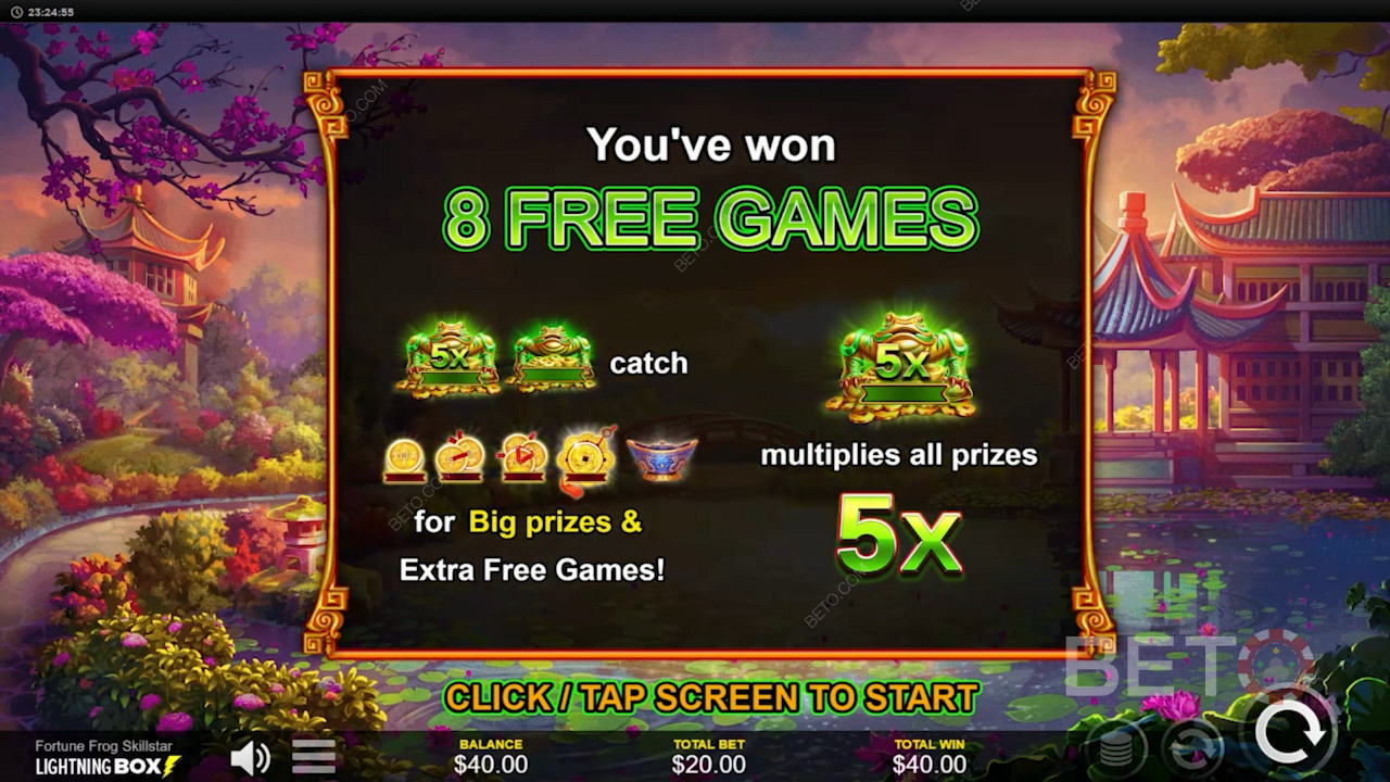 Vinn stort med spilleautomaten Fortune Frog Skillstar - Maksimal gevinst på 4,672 ganger innsatsen din