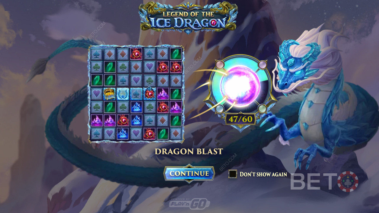 Utløs flere kraftige funksjoner som Dragon Blast i Legend of the Ice Dragon sporet