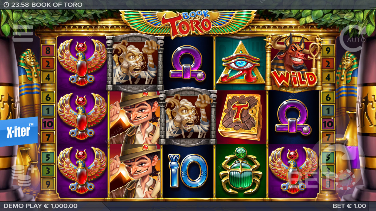 Nyt flere wilds, respins og gratisspinn i spilleautomaten Book of Toro