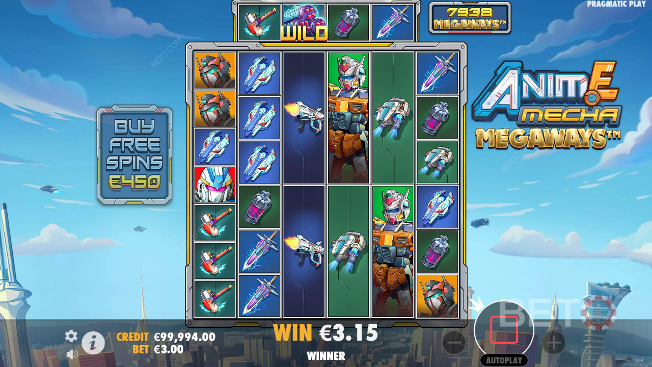Bonusfunksjoner forklart i Anime Mecha Megaways av Pragmatic Play