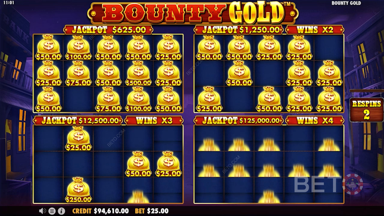 Bounty Gold spesielle Money Re-Spin-bonus