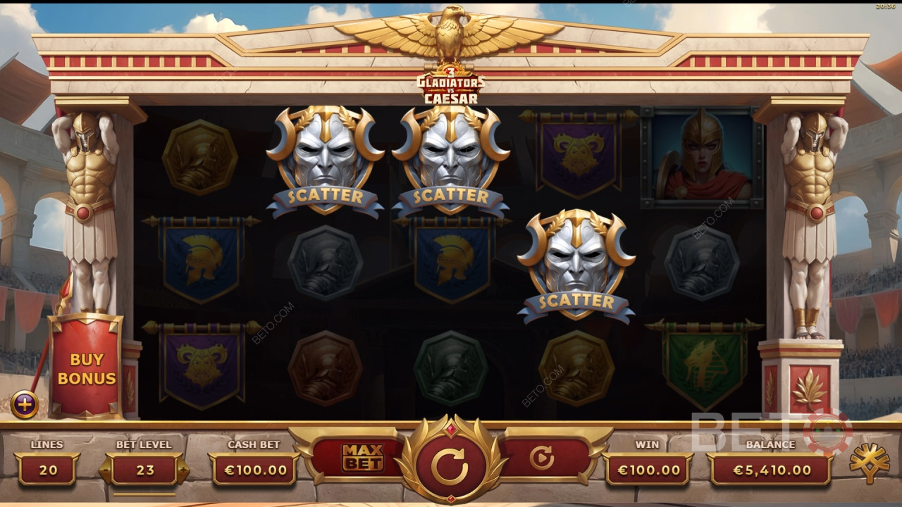 3 Gladiators vs Caesar Spill Gratis