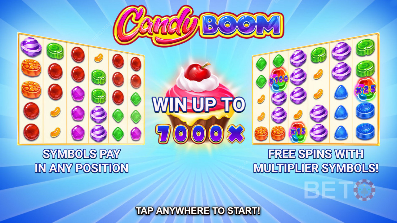 Starter spilløkten din i Candy Boom