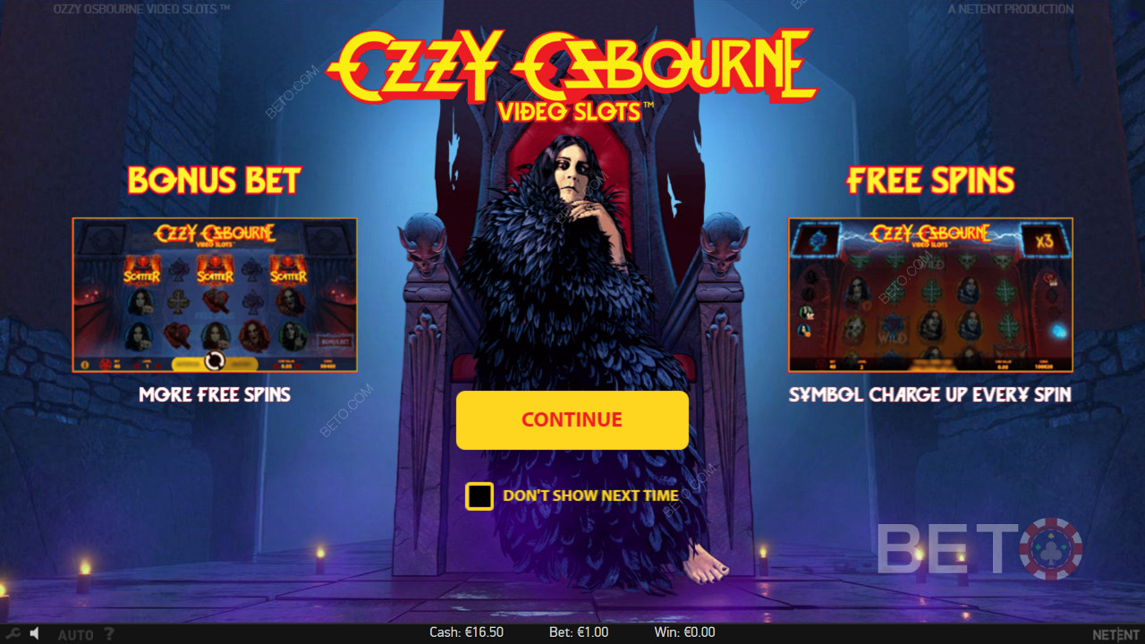 Nyt bonusinnsats og gratisspinn i Ozzy Osbourne spilleautomat