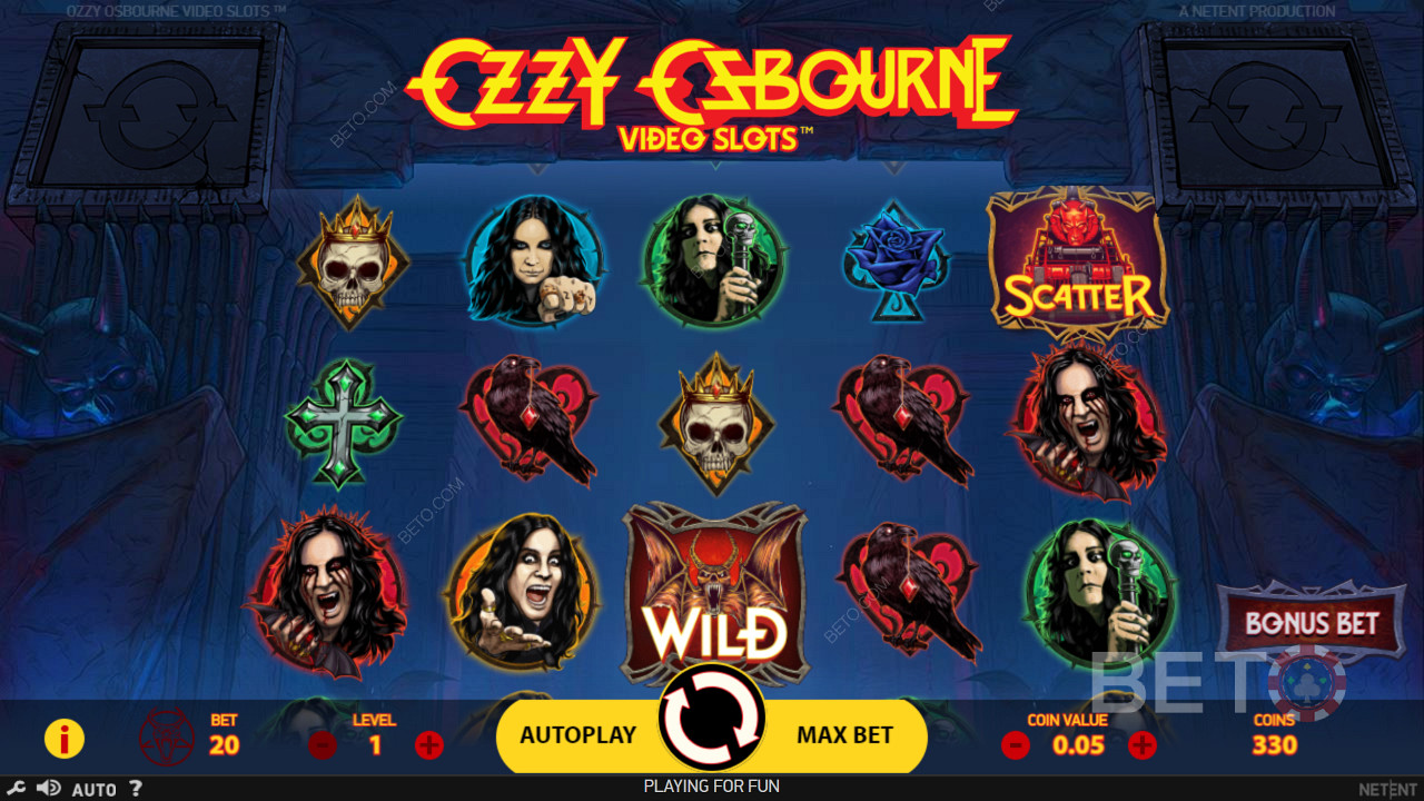 Nyt et tema som fokuserer på den berømte Ozzy i Ozzy Osbourne online spilleautomat