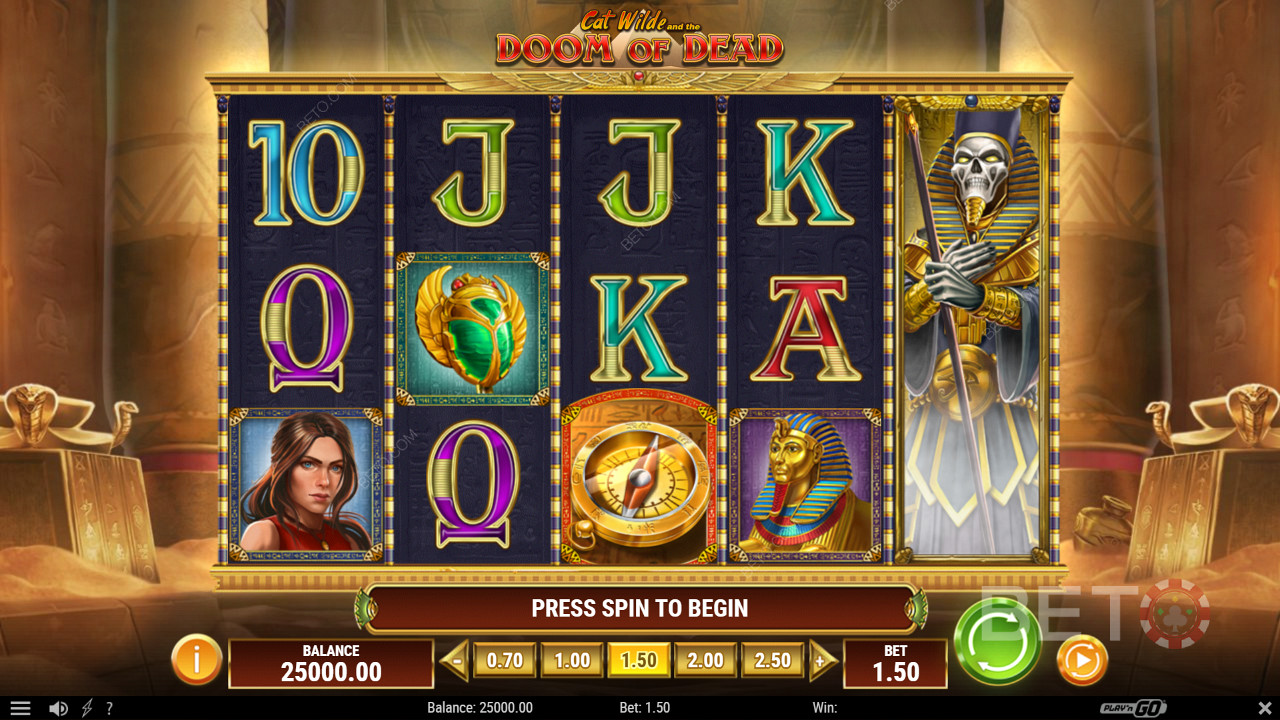Nyt det egyptiske temaet i Cat Wilde and the Doom of Dead online spilleautomat