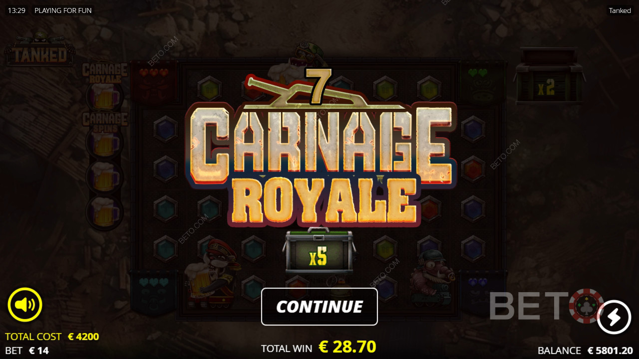 Bonusfunksjoner forklart i Tanked by Nolimit City