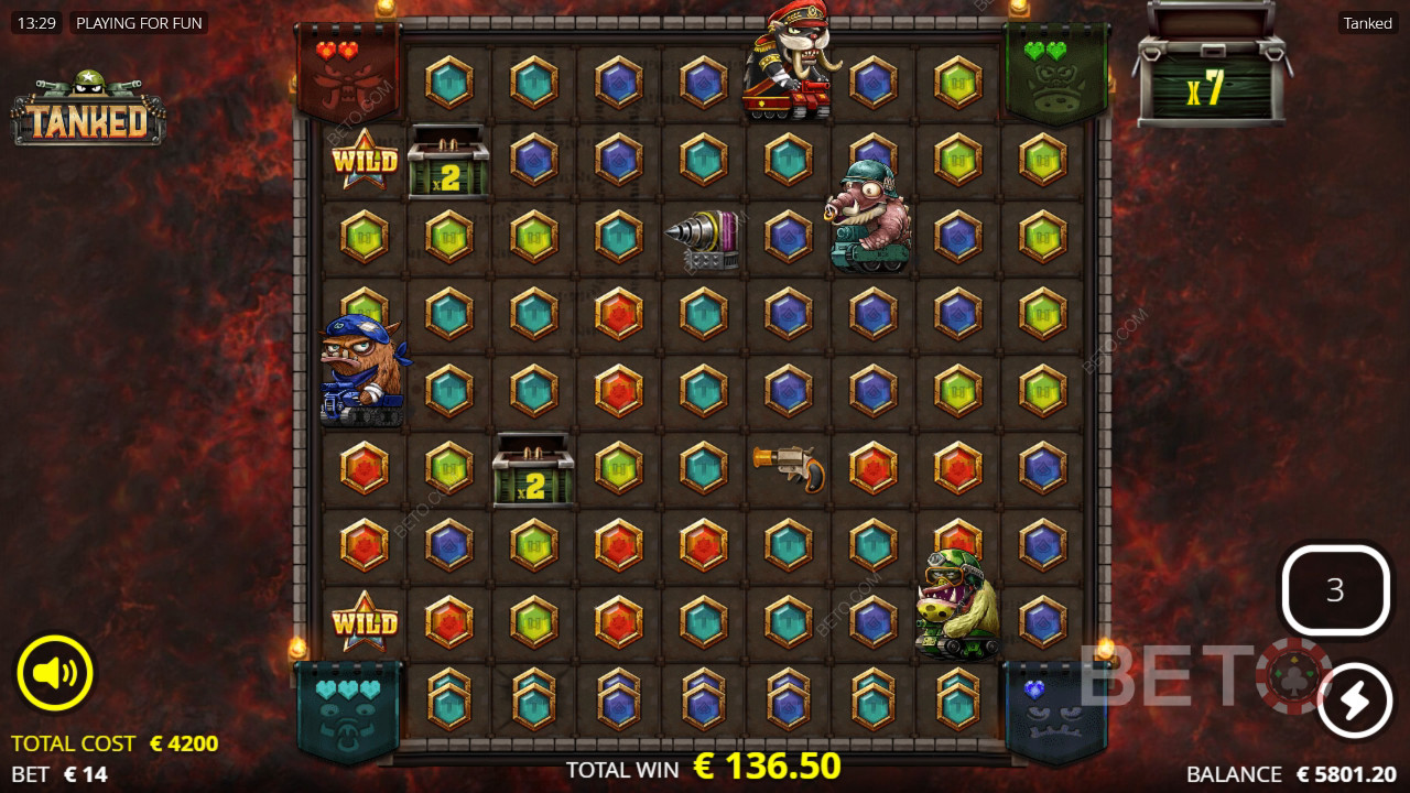 Vinn 25 000 ganger innsatsen din i spilleautomaten Tanked!