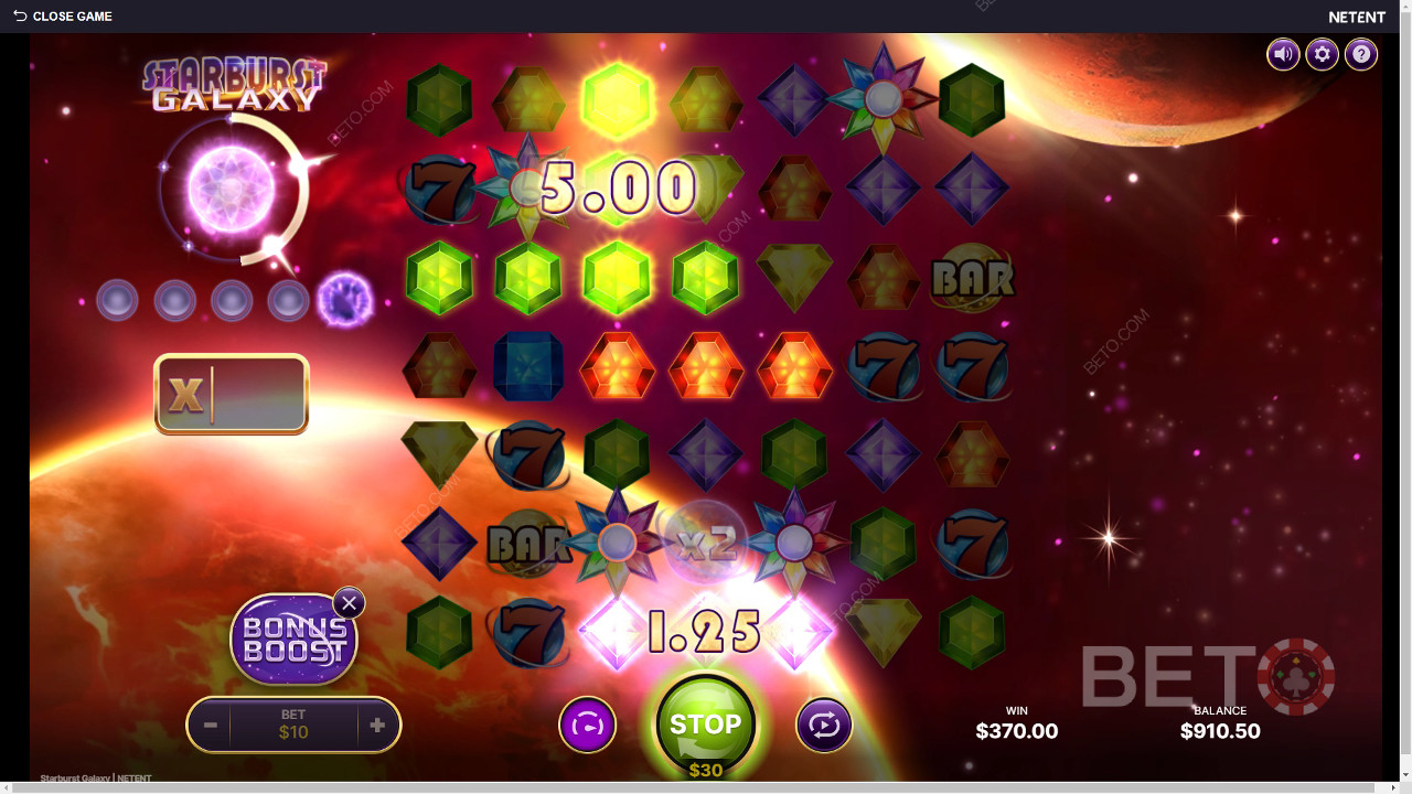Bonusfunksjoner forklart i Starburst Galaxy av NetEnt
