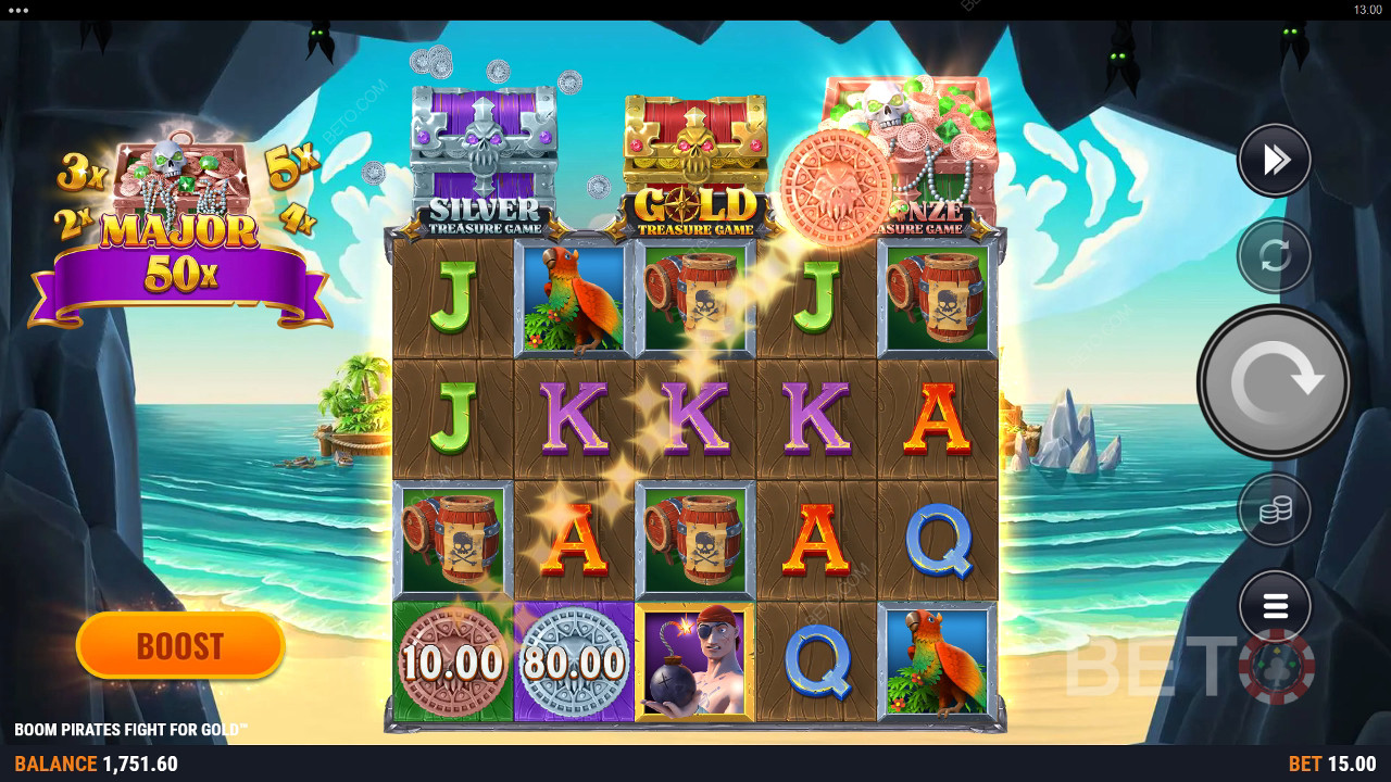 Boom Pirates Fight For Gold Anmeldelse av BETO Slots