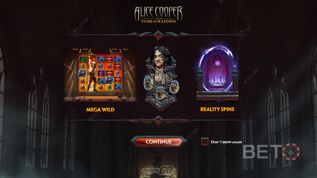 Nyt Mega Wilds og gratisspinn i spilleautomaten Alice Cooper and the Tome of Madness