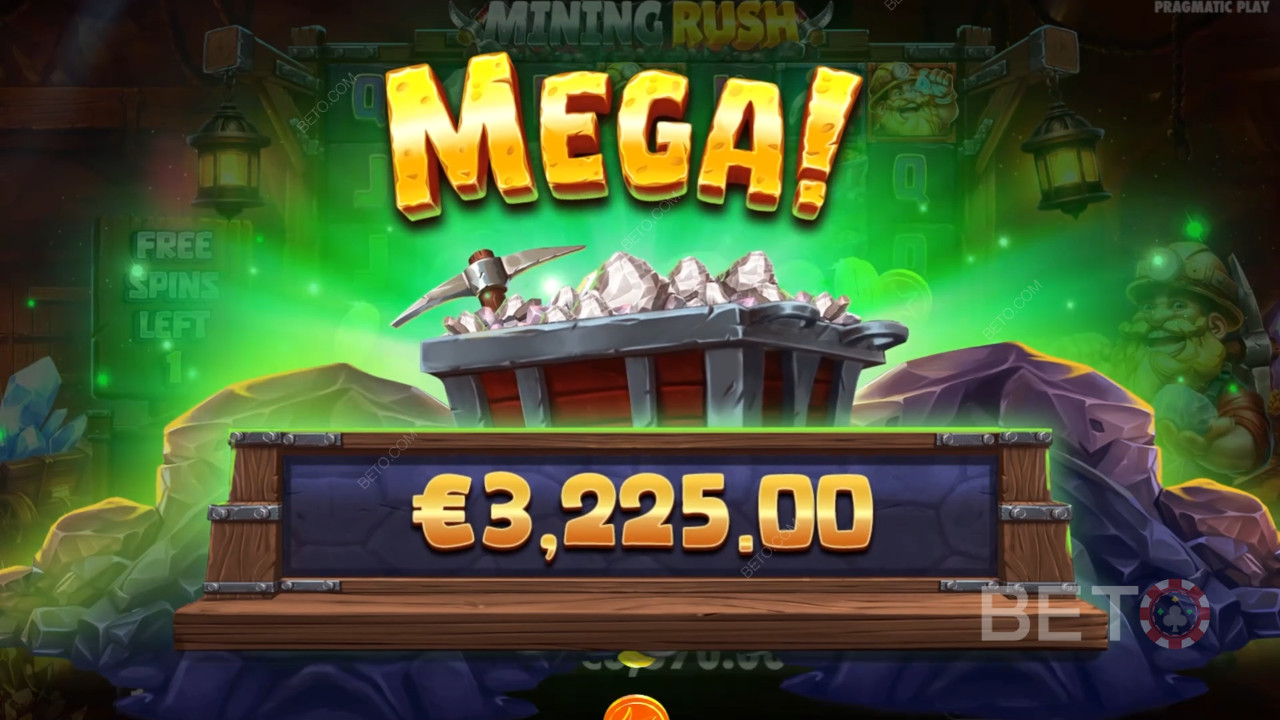 Vinn 10 000 ganger innsatsen din i Mining Rush spilleautomat på nett!