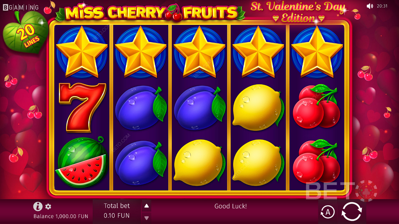 Hybrid spilldesign i Miss Cherry Fruits