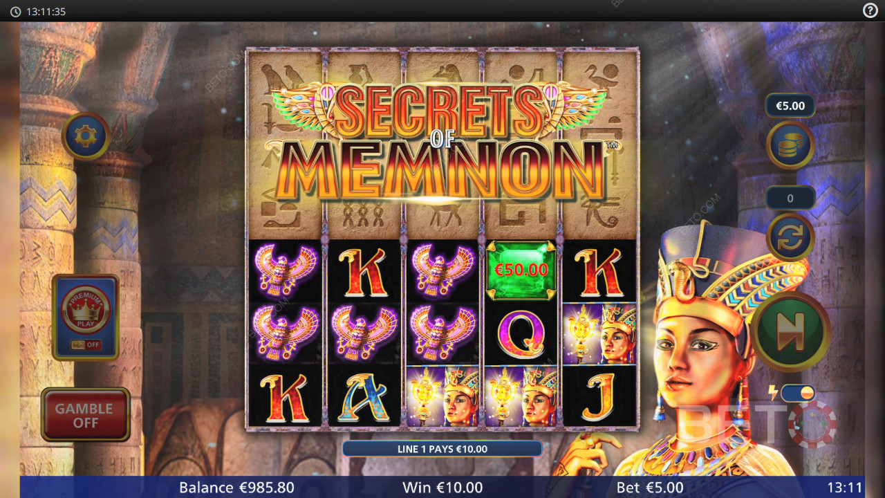 Secrets of Memnon Anmeldelse av BETO Slots