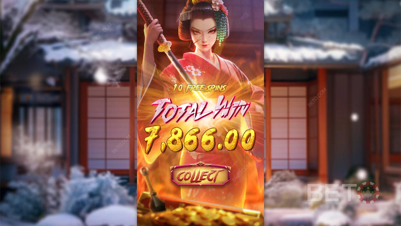 Vinn 5000 ganger innsatsen din i spilleautomaten Geisha