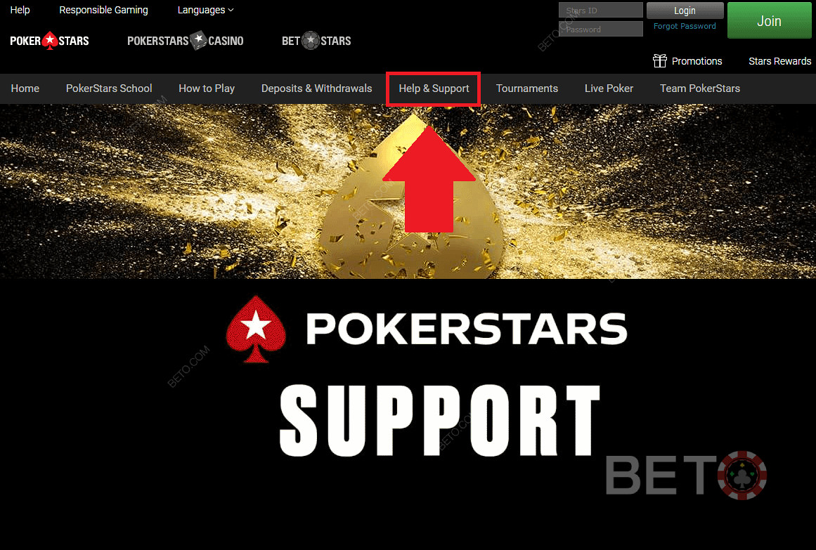 PokerStars casino kundestøtte og støtte