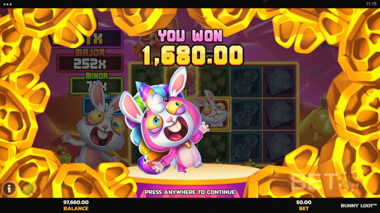 Vinn 5000 ganger innsatsen din i Bunny Loot Online Slot!
