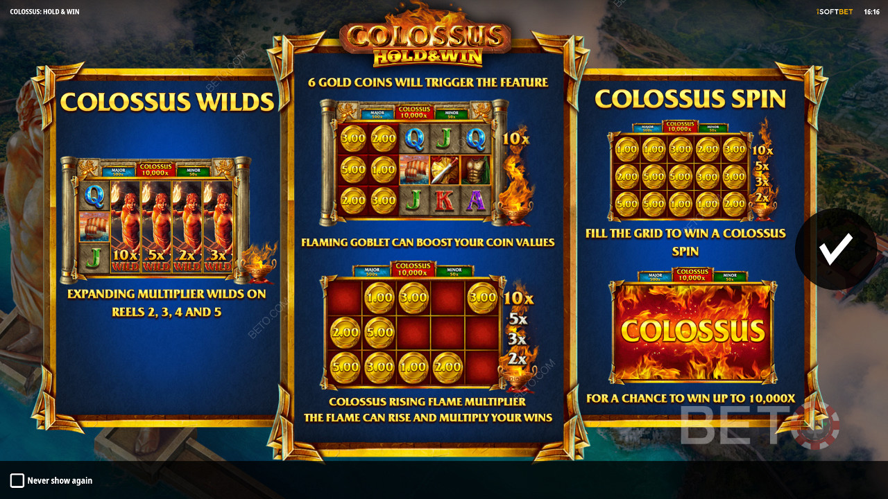 Nyt Colossus Wilds, Respins og Jackpots i Colossus: Hold and Win-sporet