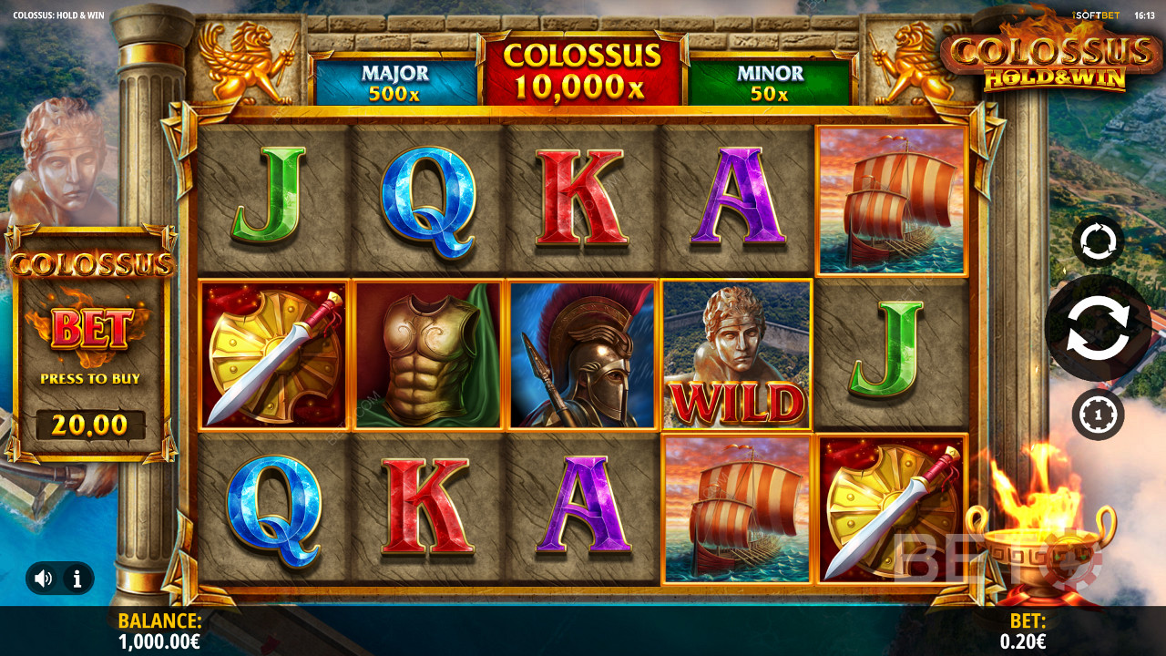 Nyt det greske temaet i Colossus: Hold and Win online spilleautomat