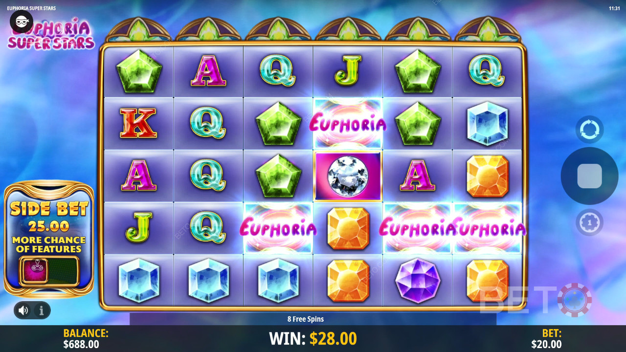 Euphoria Super Stars Anmeldelse av BETO Slots