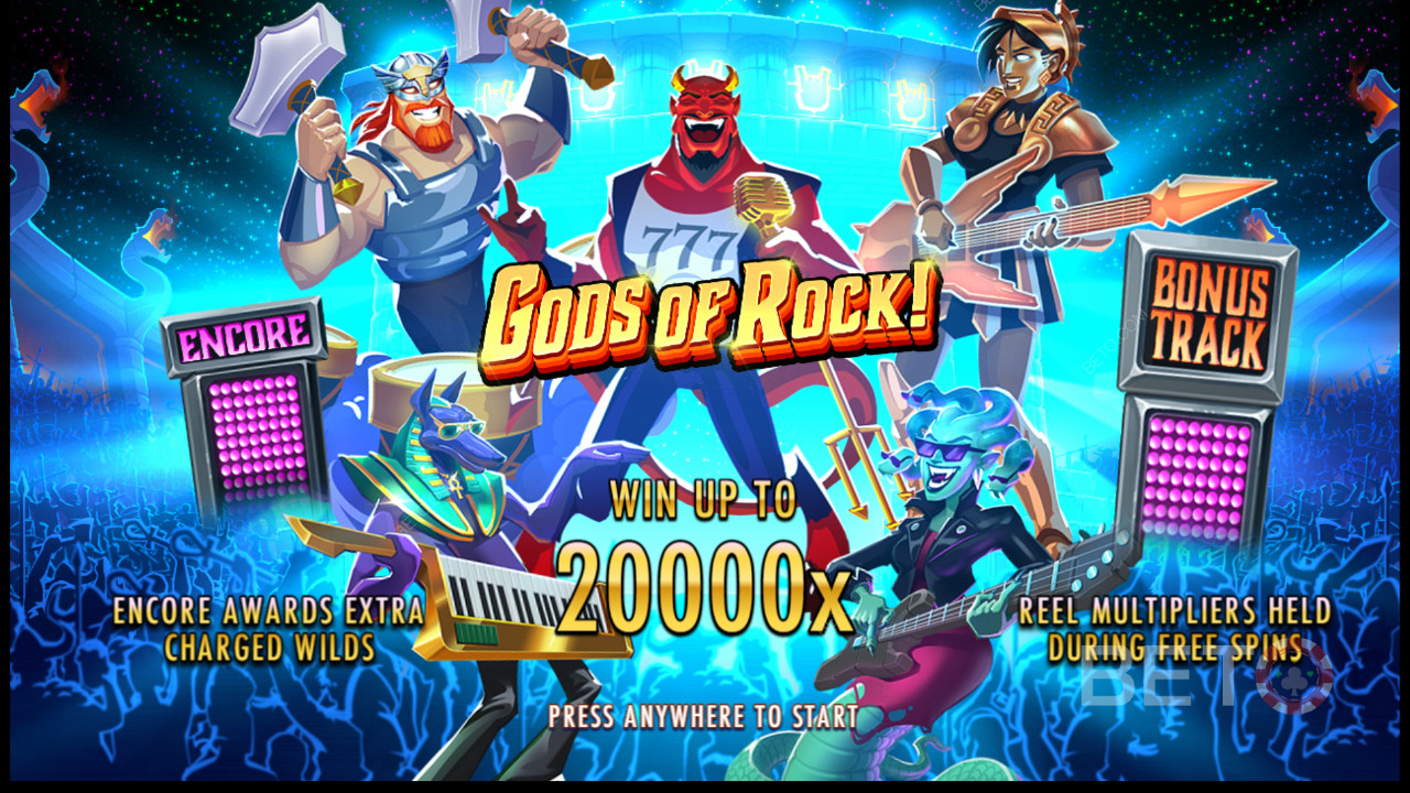 Nyt flere kraftige bonusfunksjoner i spilleautomaten Gods of Rock