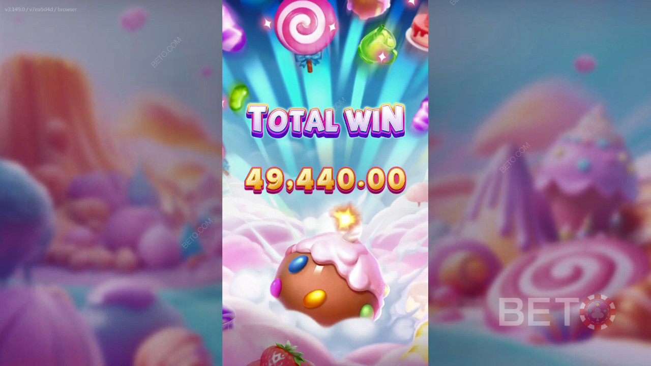 Vinn 25 000 ganger innsatsen din i Pop Pop Candy 1000 spilleautomat på nett!