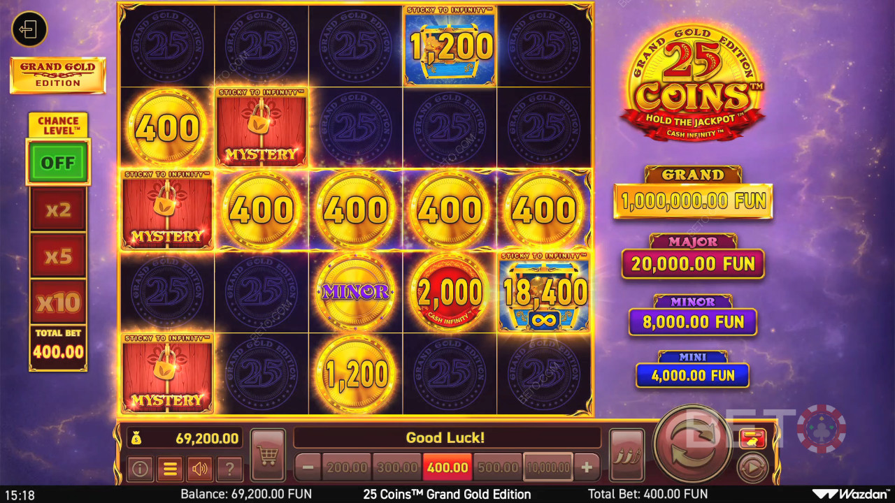 25 Coins Grand Gold Edition Anmeldelse av BETO Slots