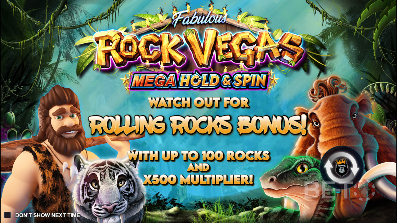 Nyt Hold og vinn-funksjonen i spilleautomaten Rock Vegas