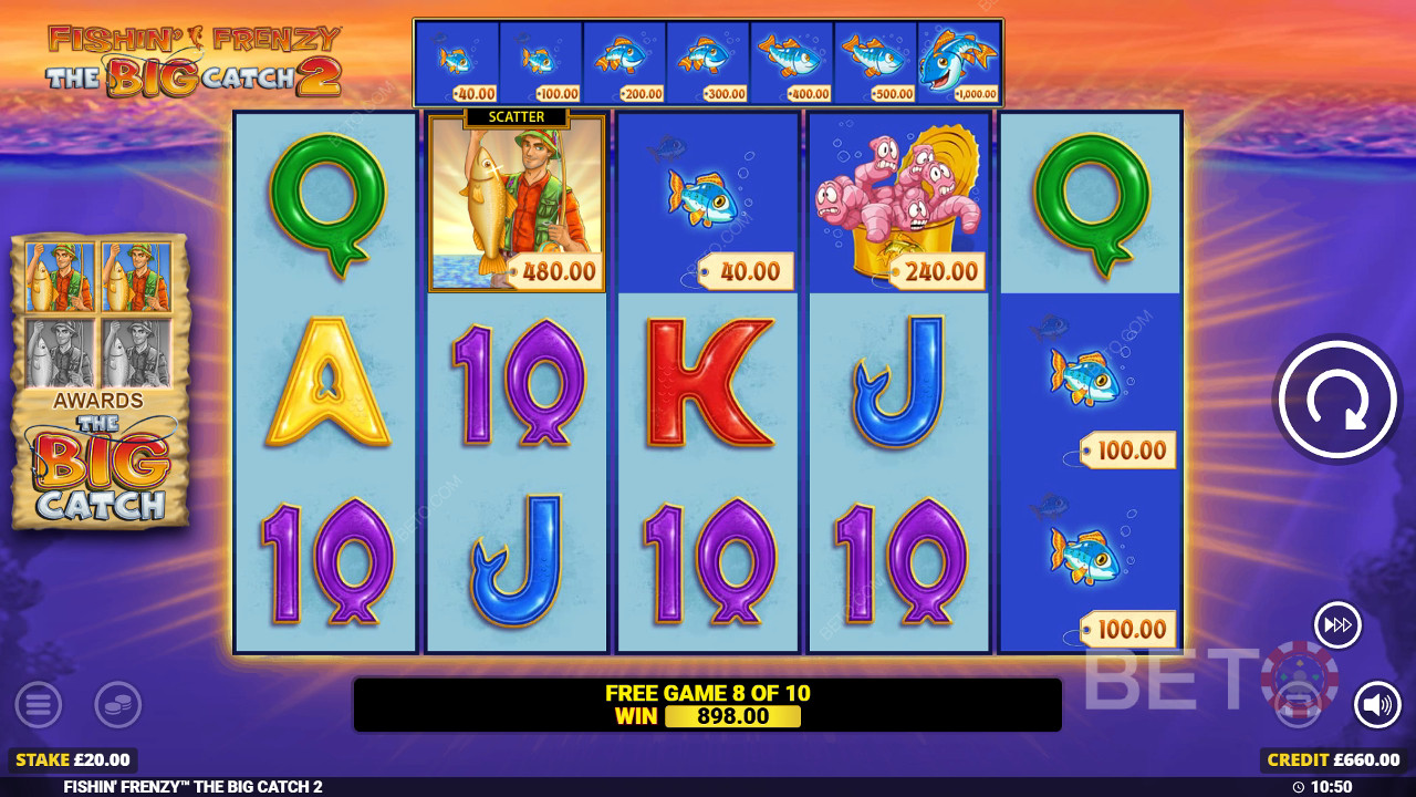 Bonusfunksjoner forklart i Fishin Frenzy The Big Catch 2 av Blueprint
