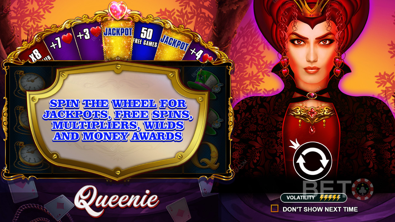 Du kan tilfeldig utløse Wheel-bonusfunksjonen for å vinne spennende bonuser og kontantutbetalinger.