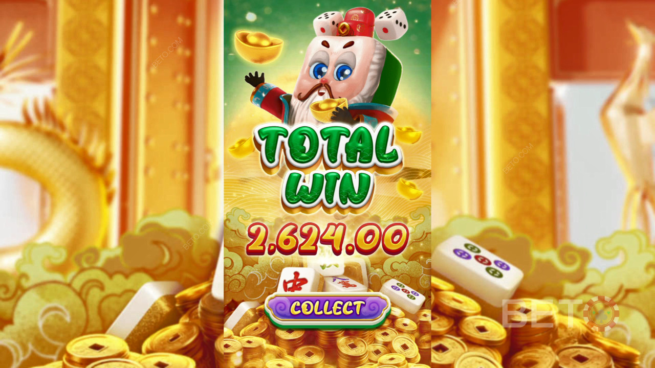 Vinn 8 000 ganger innsatsen din i Mahjong Riches-spilleautomaten!