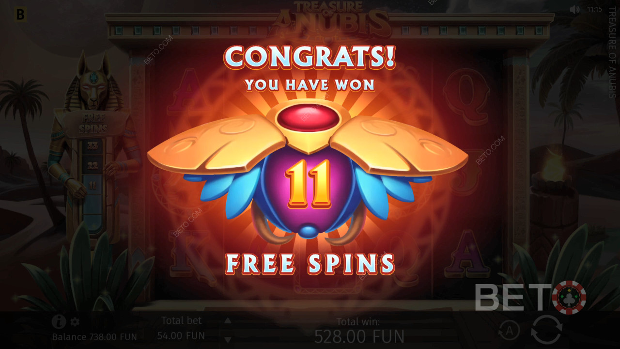 Bonusfunksjoner forklart i Treasure of Anubis av BGaming