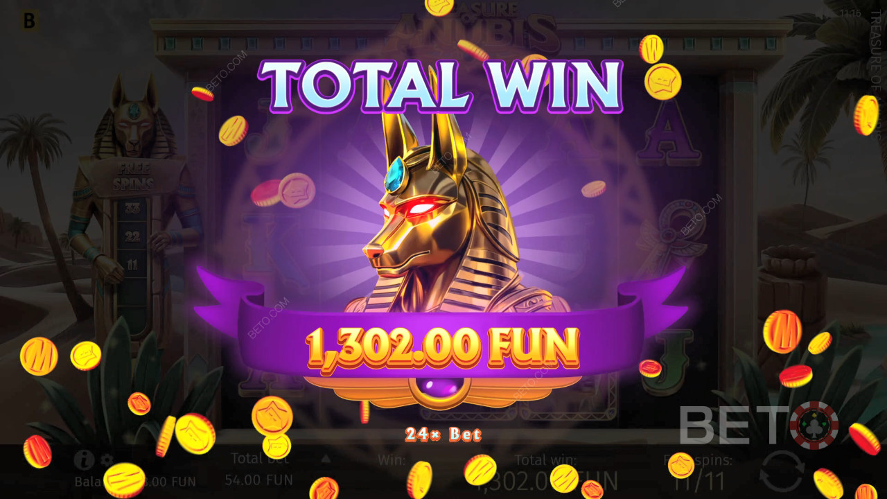 Vinn 1,939 ganger innsatsen din i Treasure of Anubis Online Slot!
