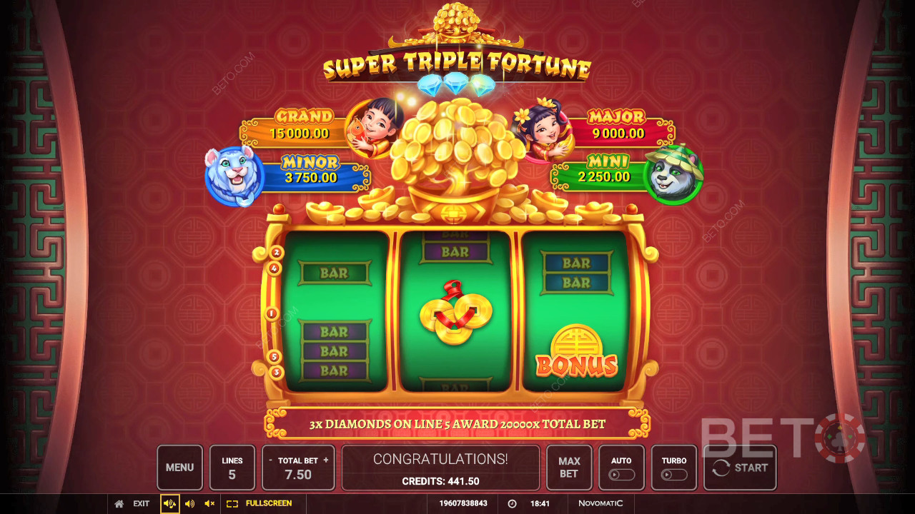 Super Triple Fortune Anmeldelse av BETO Slots
