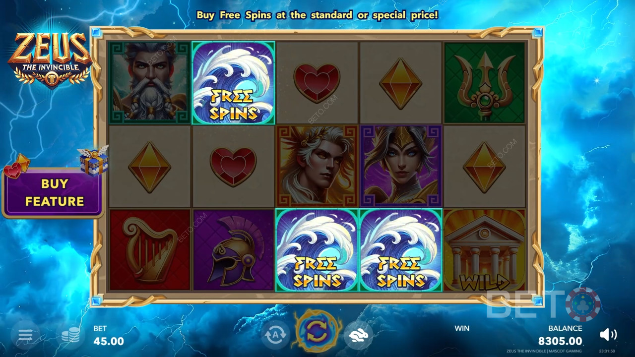 Zeus The Invincible Anmeldelse av BETO Slots