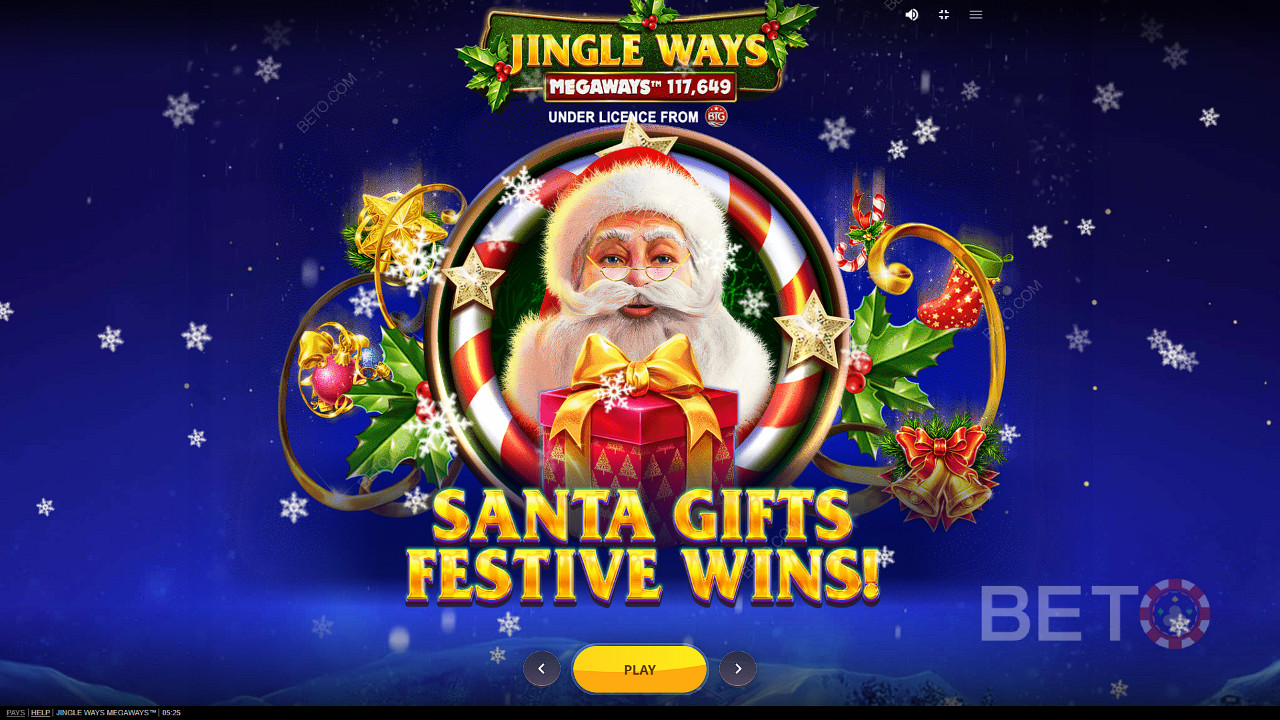 Kom i riktig julestemning og nyt julen og motta gaver i Jingle Way Megaways spilleautomat