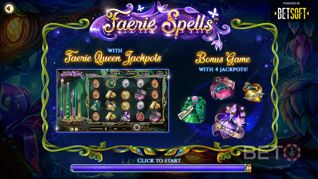 Få sjansen til å vinne 4 vanvittige jackpotter i spilleautomaten Faerie Spells