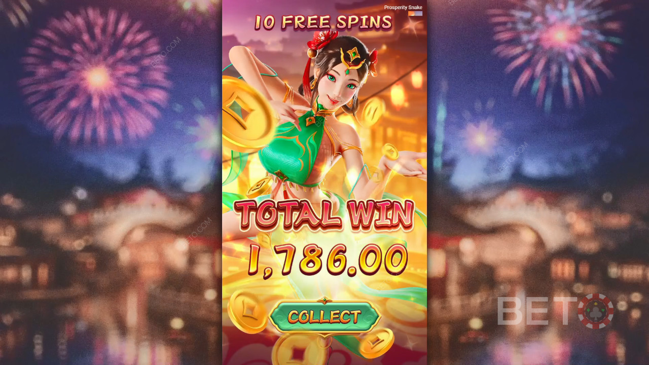 Vinn 5000 ganger innsatsen din i Prosperity Snake Slot!