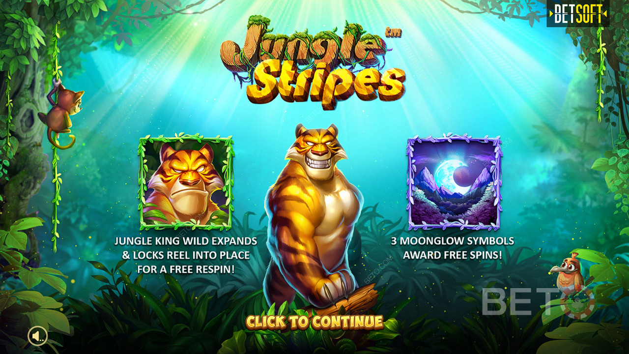 Nyt Expanding Wilds, Respins og gratisspinn i spilleautomaten Jungle Stripes