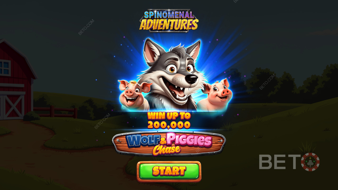 Vinn 2000 ganger innsatsen din i Wolf & Piggies Chase Video Slot!