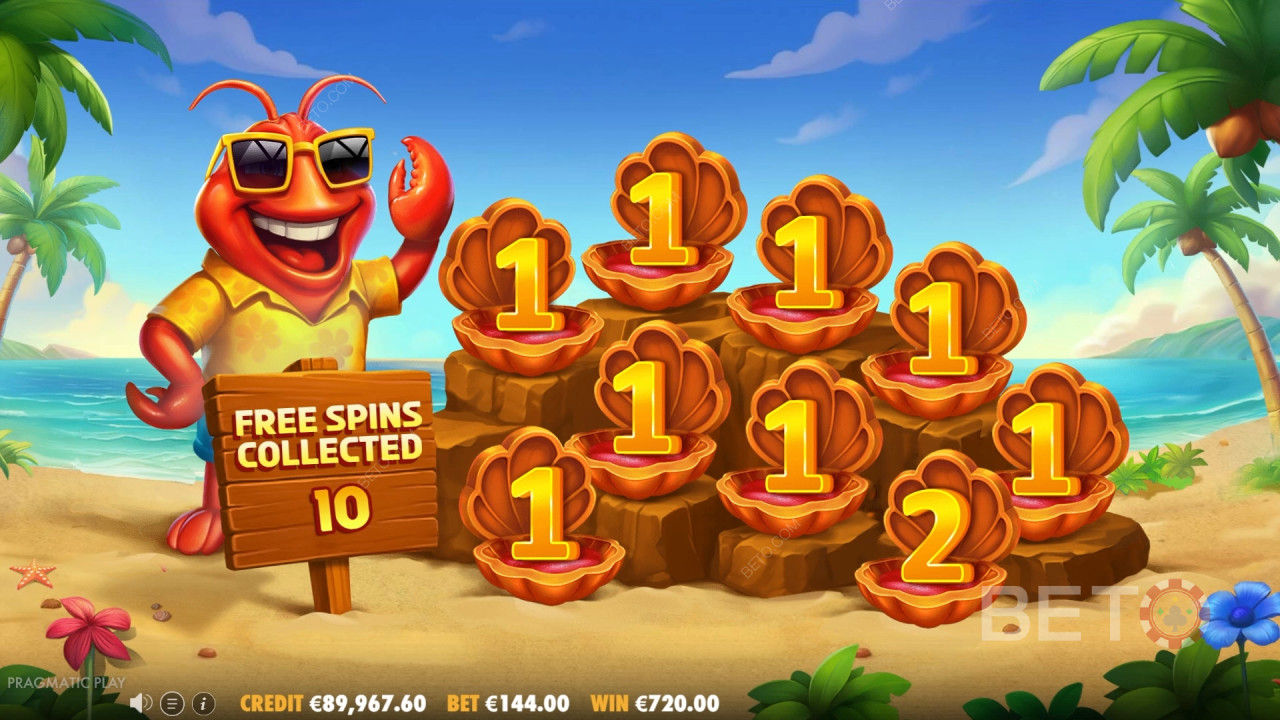 Vinn 4 000 ganger innsatsen din i spilleautomaten Lobster House!