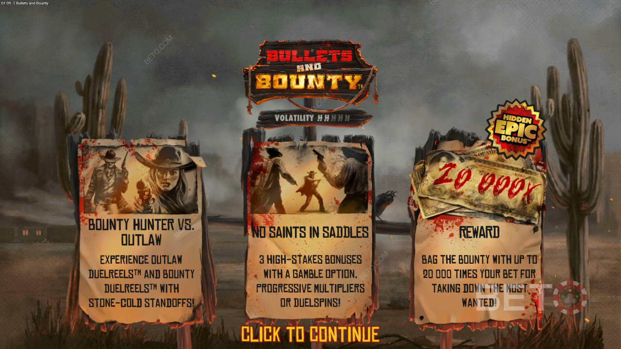 Bonusfunksjoner forklart i Bullets and Bounty av Hacksaw Gaming