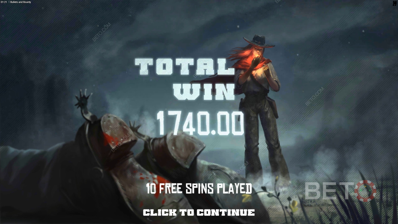 Vinn 20 000 ganger innsatsen din i Bullets and Bounty-spilleautomaten!