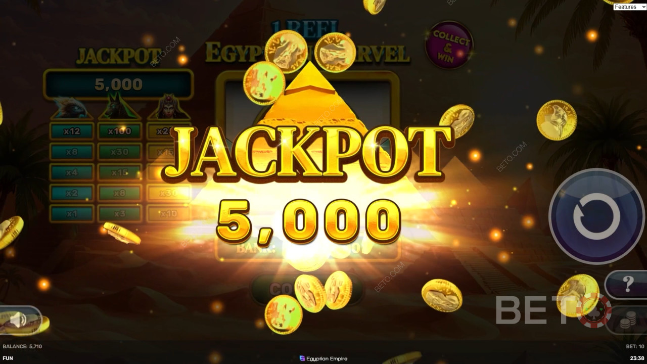 Vinn 500x innsatsen din i 1 Reel - Egyptian Marvel Video Slot!