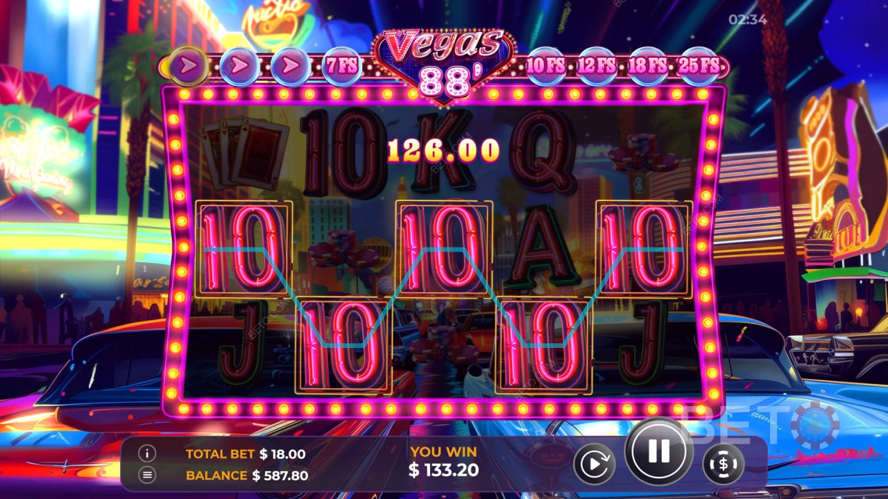 Bonusfunksjoner forklart i Vegas 88 av Vibra Gaming