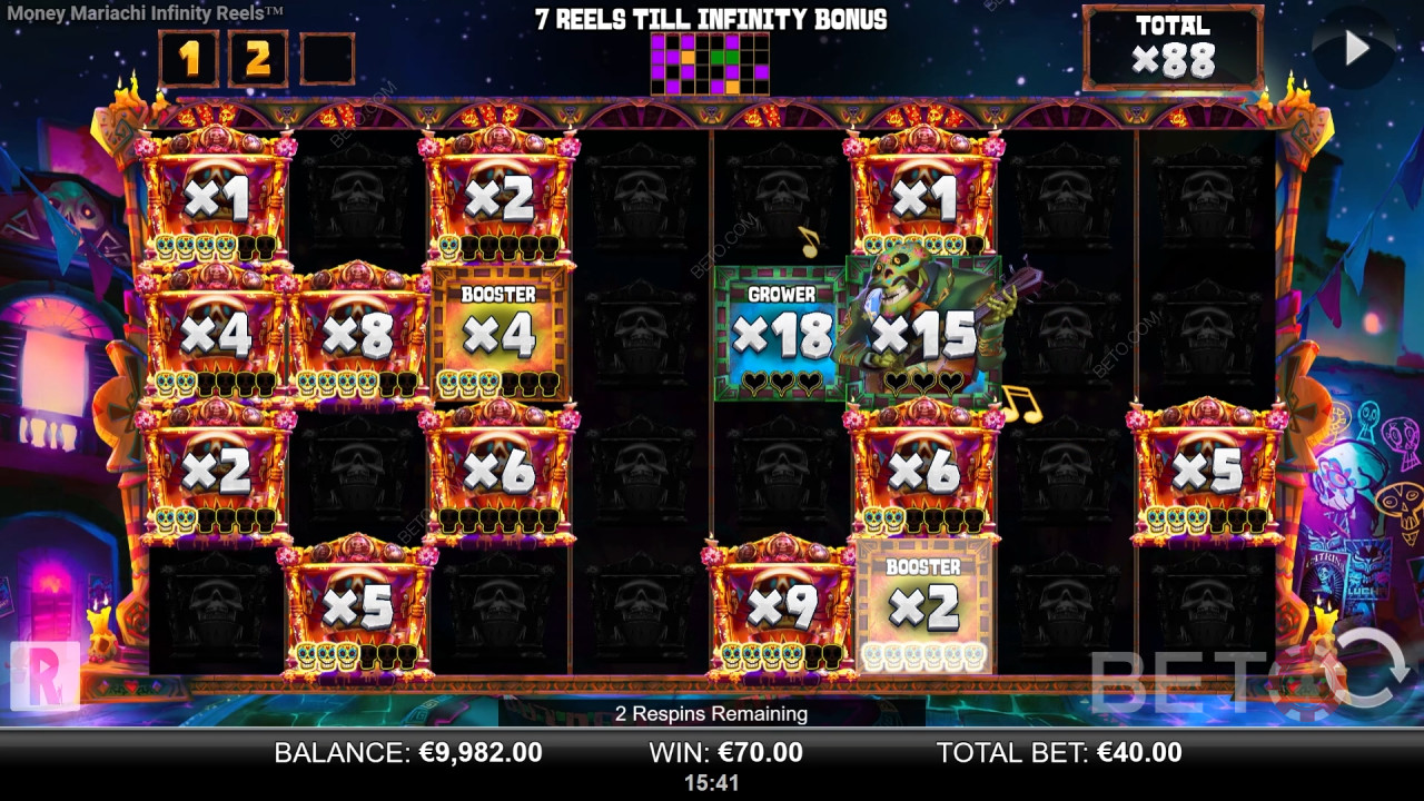 Bonusfunksjoner forklart i Money Mariachi Fiesta Infinity Reels av Reel Play
