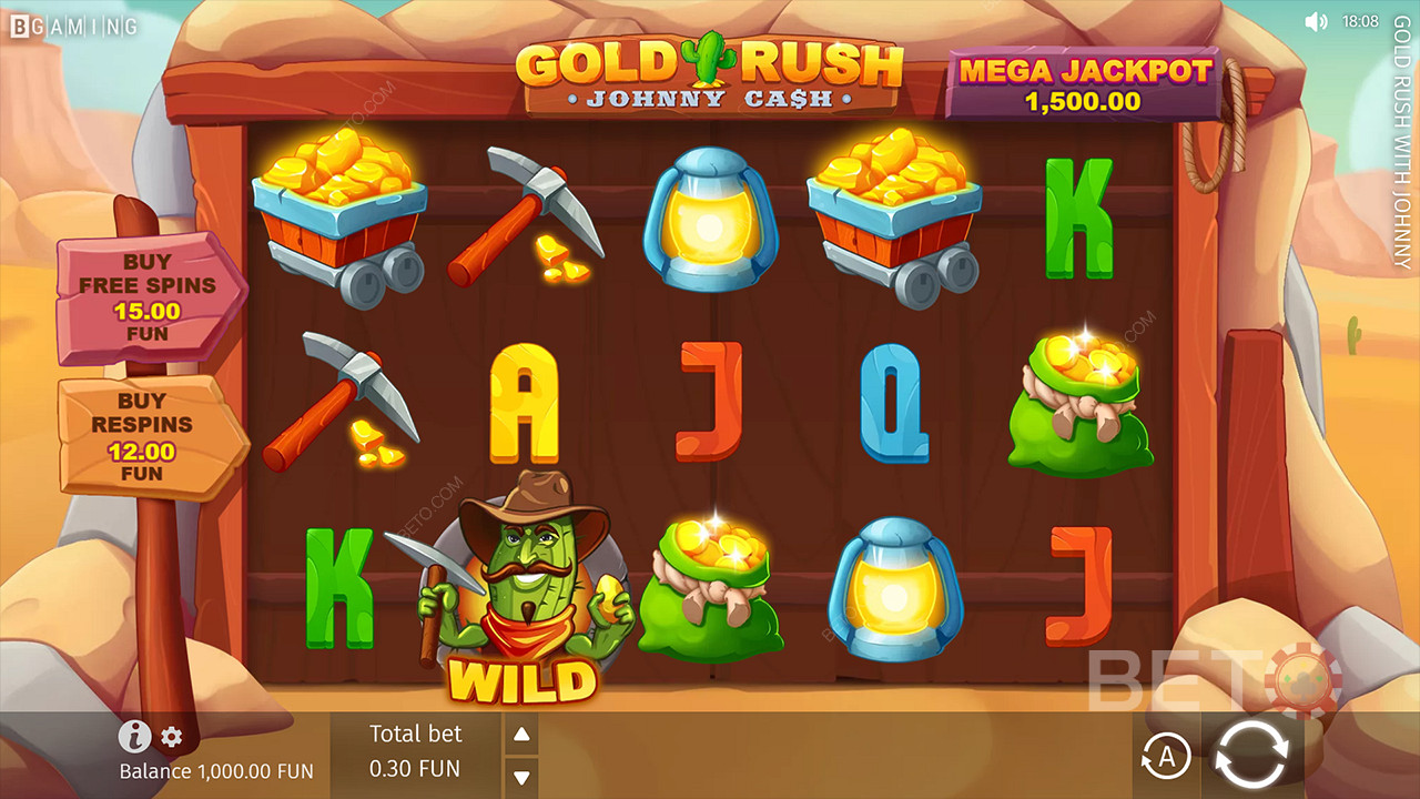 Kjøp direkte bonusene du vil ha i Gold Rush med Johnny Cash kasinospill